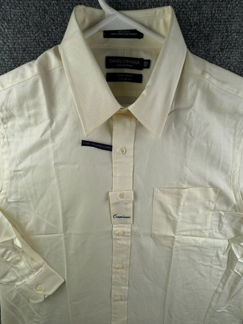 NWD Daniel Cremieux Yellow Long Sleeve Button Up Shirt 16.5 34 Denis Classic
